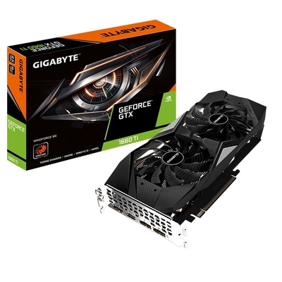 GIGABYTE GeForce GTX1660Ti WINDFORCE 6G GPU সহ 2 X 100 মিমি ইউনিক ব্লেড ফ্যান গ্রাফিক্স কার্ড (GV-N166TWF2-6GD)